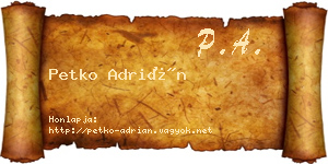 Petko Adrián névjegykártya