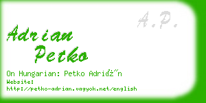 adrian petko business card
